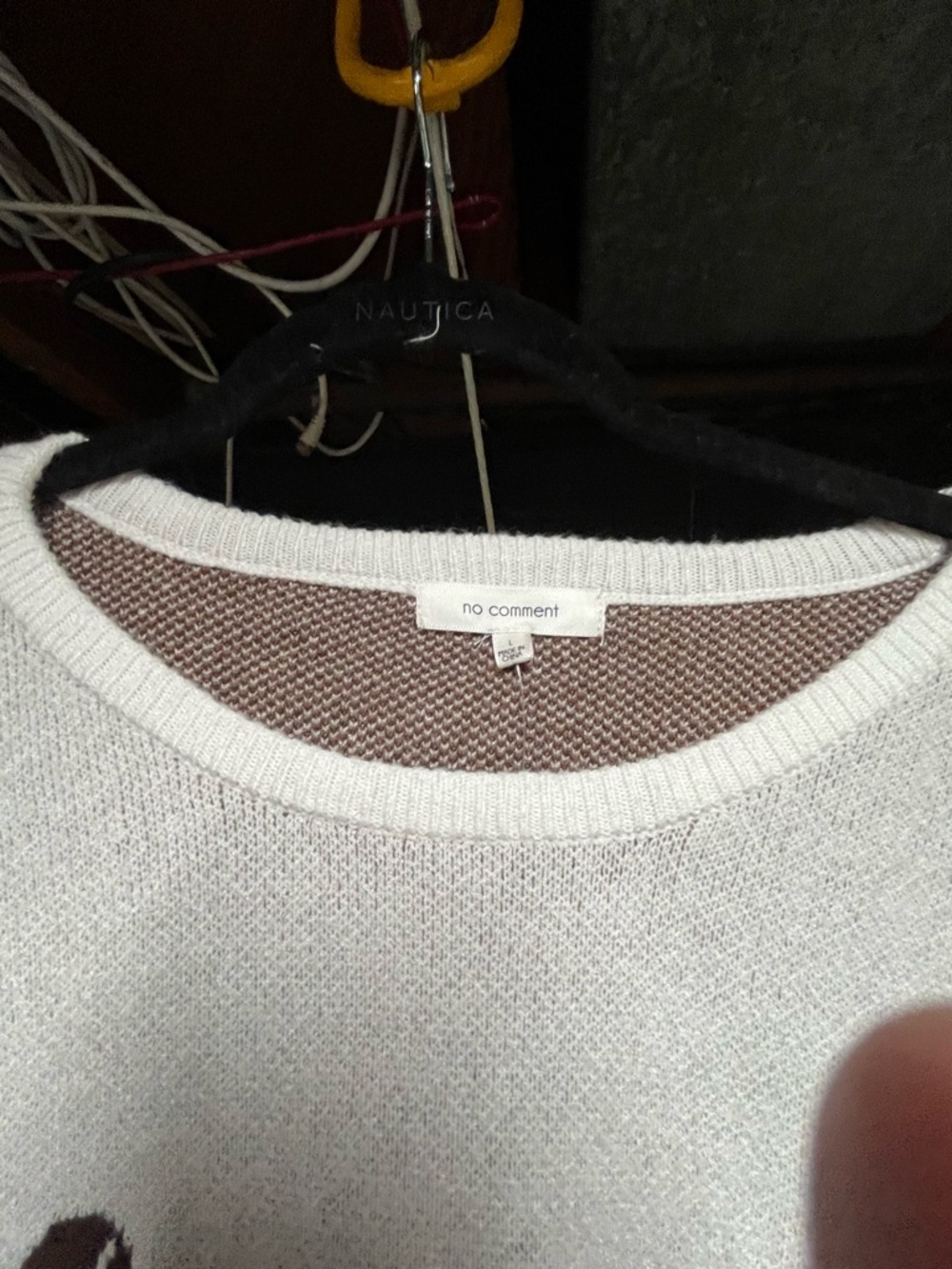 Womens Cowboy Boot Pattern Knit Sweater - White/Brown Size Large NWT - Picture 5 of 8